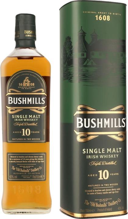 Bushmills Aged 10 Years Single Malt Irish Whisky mit Etui (Single Malt, Irish Whiskey, 1 x 70 cl)