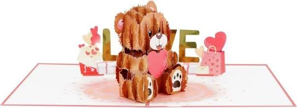 Image du produit MU Classic Carte de voeux pop-up 3D - Ours d'amour (1 pcs)