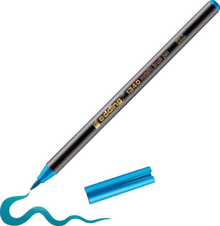 Produktbild Edding 1340 - Brushpen (Metallic, Blau/türkis, 1 x)