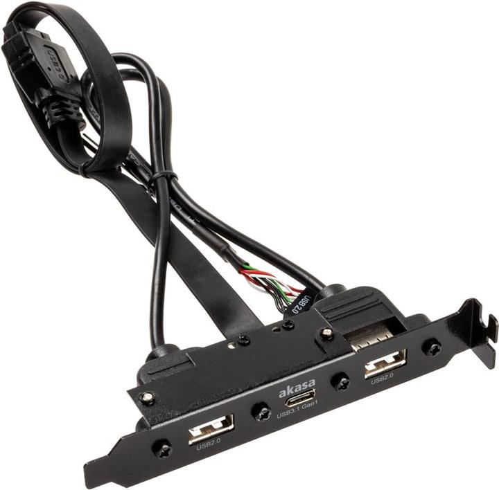 Produktbild Akasa Internes USB 3.0/2.0 auf externes USB-C und 2x USB 2.0 Typ-A Adapterkabel (0.99 m, USB 3.0, USB 2.0, USB 3.2 Gen 1)