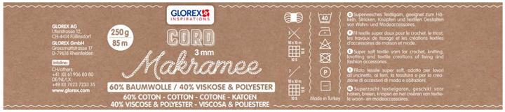 Immagine prodotto Glorex Corda di lana macramé tessuta 3 mm, 250 g, verde oliva (85 m)