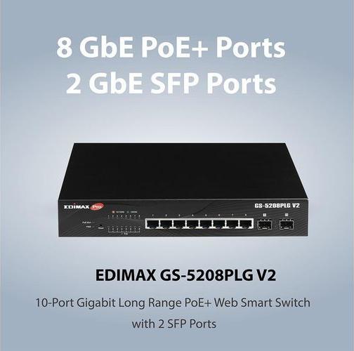 Immagine prodotto edimax Interruttore Pro 8x GE GS-5208PLG V2 POE (8 Porti)
