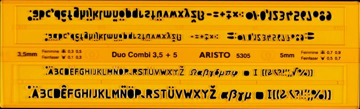 Nutritional values and ingredients Aristo AR5305, Plastic letter/number/character template (24.50 cm)