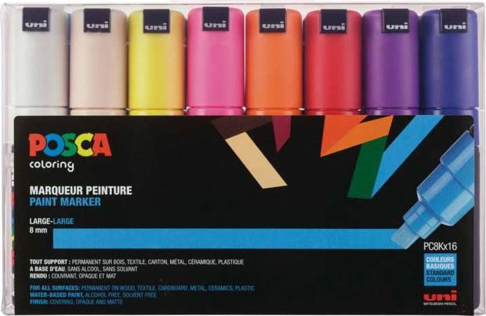 Produktbild Posca Marker PC-8K Keilspitze (Multicolor, 8 mm, 8 x)
