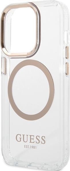 Image du produit Guess étui pour iPhone 15 6,1" GUHMP15SHTRMD gold HC Magsafe Metal Outline (Apple iPhone 15)