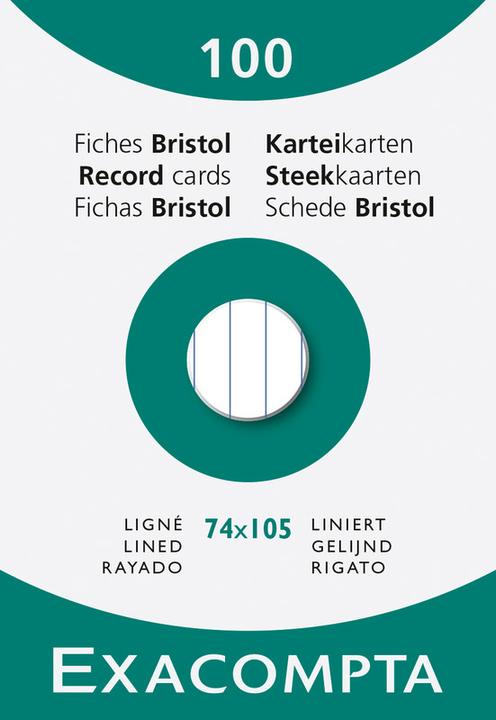 Produktbild Exacompta Karteikarten A7, liniert (A7, 205 g/m², 100 x)