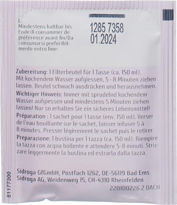 Valori nutrizionali e ingredienti Sidroga Tè biologico fermo (30 g)