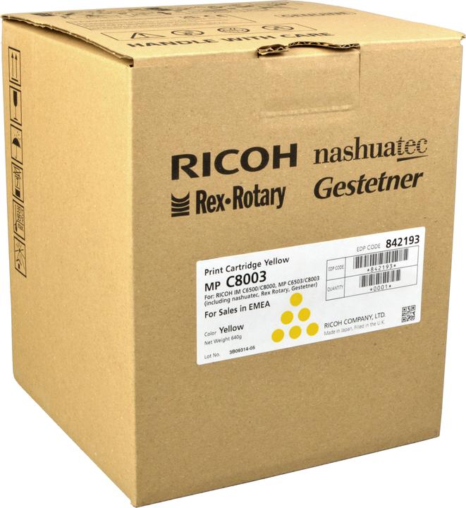 Produktbild RICOH 842193 Toner gelb 26.000 Seiten Gelb MP C 6503 (Y)
