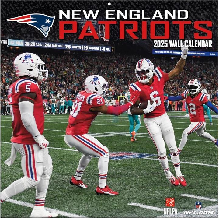 Actual product image NFL - New England Patriots - 30.5 x 30.5 cm team wall calendar 2025 (30.5 x 30.5 cm, French, Italian, Spanish, German, English)