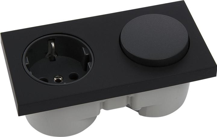 Produktbild Berker Integro Pure Schalter schwarz matt + Steckdose schwarz