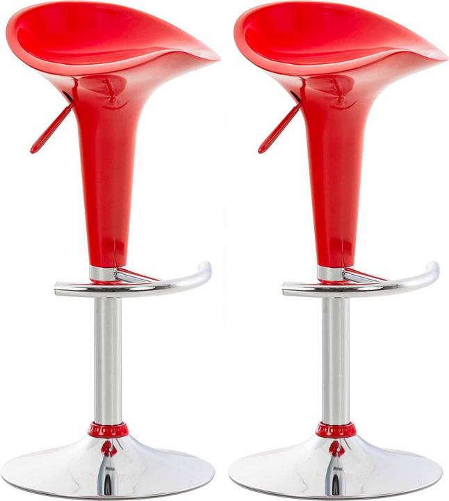 Actual product image CLP Set of 2 bar stools Saddle, red