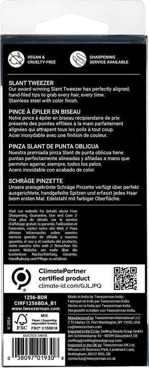 Nährwerte und Zutaten Tweezerman Dusted Onyx