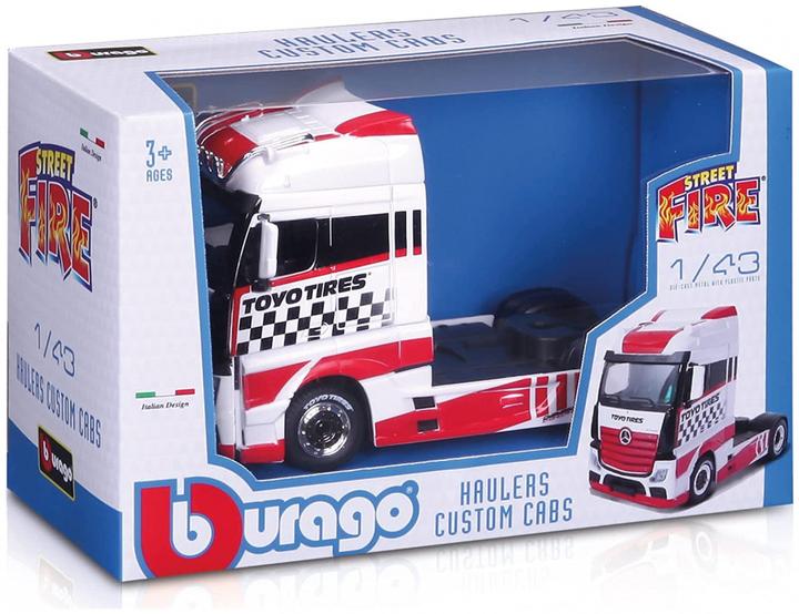 Immagine prodotto Bburago 18/32201 Mercedes Actros Gigaspace Ufficiale in scala 1:43 in metallo Serie Street Fire Pneumatici