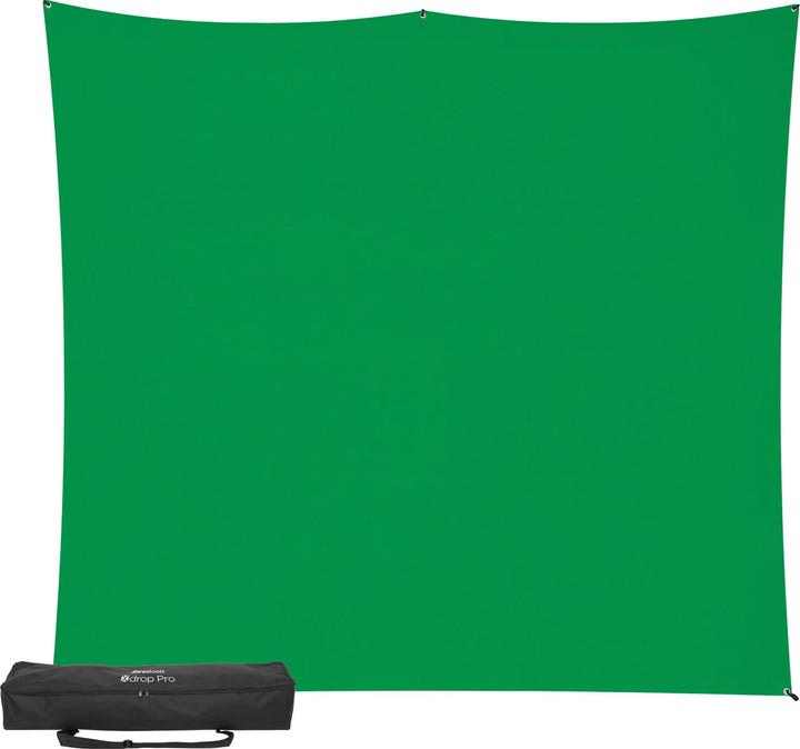 Produktbild Westcott X-Drop Pro - Green Screen (8' x 8') Kit Chroma-Key Green Backdrop Kit, 2.4x2.4m (240 cm, 800 cm)