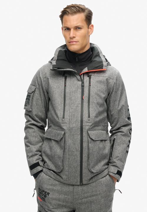 Actual product image Superdry SKI PEAK RESCUE JACKET Heren Wintersportjas - Dark Grey Marl - Maat 2XL (XXL)