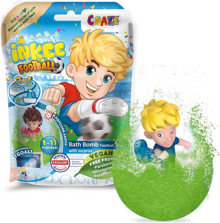 Produktbild Craze Inkee Fussall Badebombe mit Sammelfigur (Badekugeln)