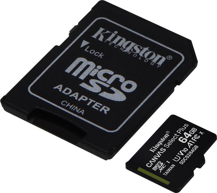 Actual product image Kingston Canvas Select Plus (64 GB, microSDXC, U1, UHS-I)