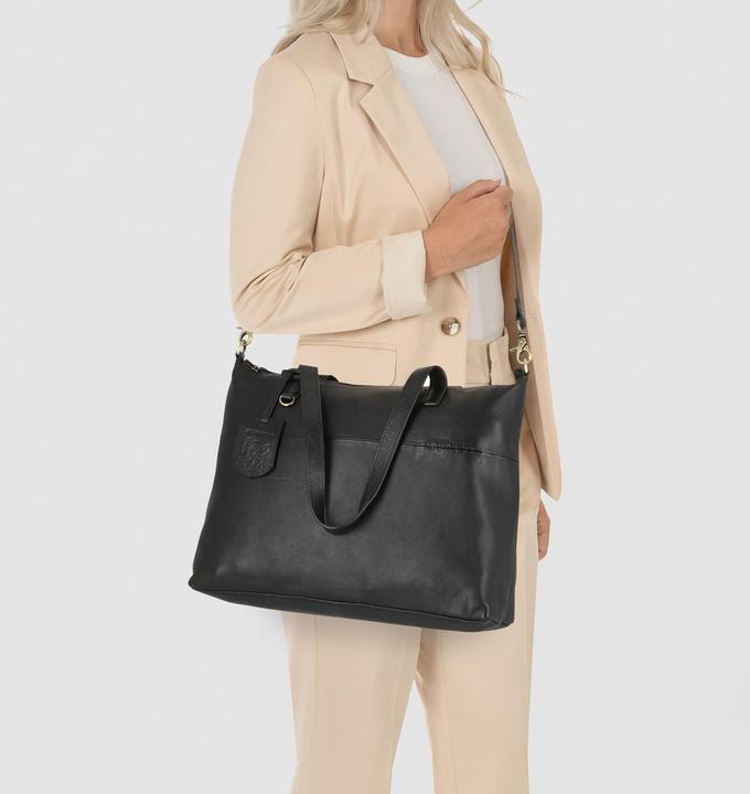 Immagine prodotto Burkely Borsa shopper Norah naturale in pelle con scomparto per laptop da 36 cm (10 l)