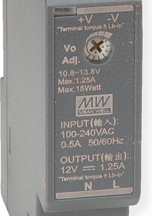 Actual product image MeanWell DR-15-12 DIN rail power supply 15W 12V DC (Power supply)