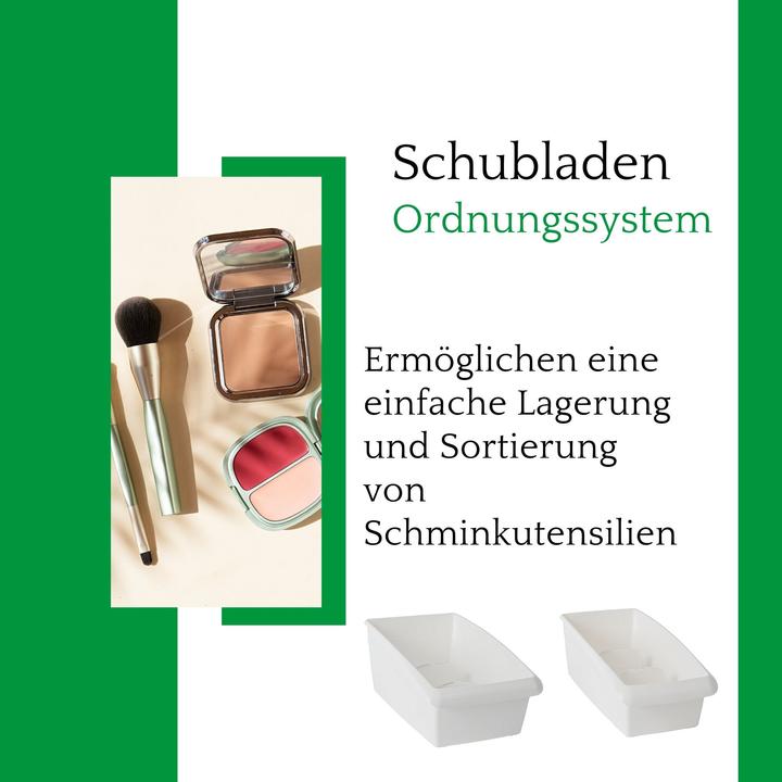 Produktbild Novaliv Kosmetik Organizer klein Schubladen Organizer Badezimmer - 25 x 12 cm WEISS Make-up (12 x 25 cm)