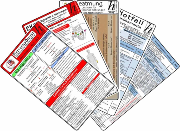 Produktbild Rettungsdienst Karten-Set - EKG, Herzrhythmusstörungen, Notfallmedikamente, Reanimation (Deutsch, Verlag Hawelka, 2014)