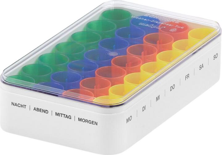 Produktbild Schwarz Pflegesysteme melipul Wochen-Dispenser 7x4 mit 28 Becher mit Stapeldeckel