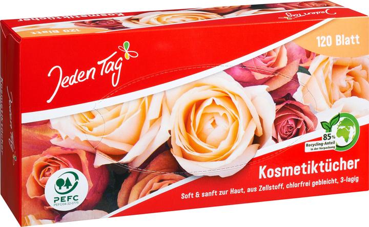 Produktbild Jeden Tag Kosmetiktücher 3 lagig 18PK x 120ST