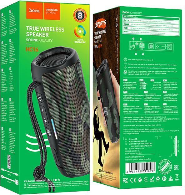 Produktbild Hoco Tragbarer Bluetooth-Lautsprecher HC16 in Tarnfarbe (3 h)