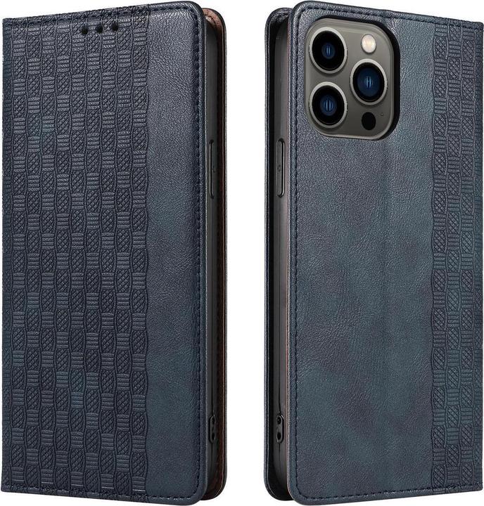 Actual product image Hurtel Magnet Strap Case Case for iPhone 14 Pro Max Flip Wallet Mini Lanyard Stand Blue (Apple iPhone 14 Pro Max)