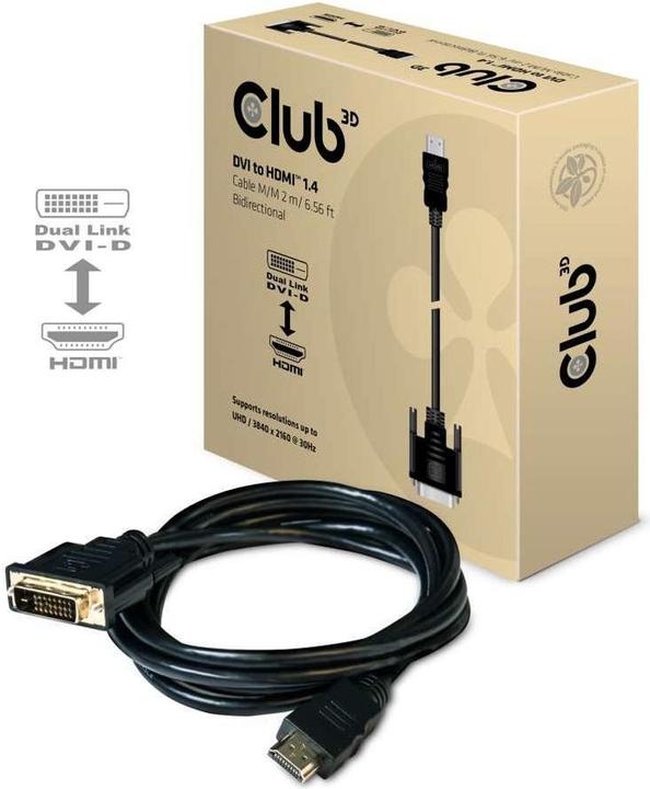 Immagine prodotto Club 3D DVI — HDMI (Typ A) (2 m, DVI, HDMI)