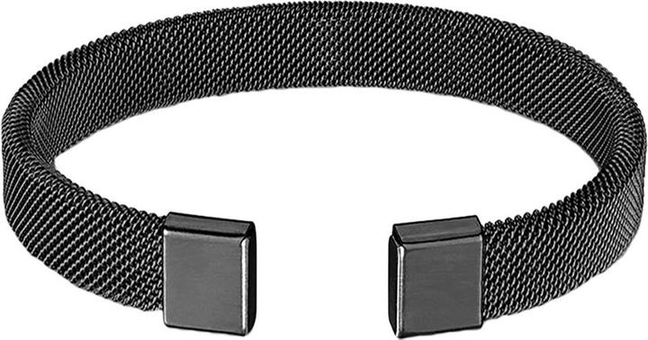 Actual product image Star Piercing Bracelet black with flexible mesh (Surgical steel 316L, without brass)