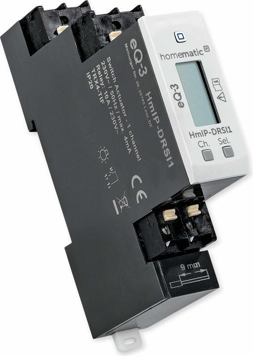 Image du produit Homematic IP Actionneur d'interrupteur pour montage sur profilé chapeau - 1 fois (Actionneur de commutation)