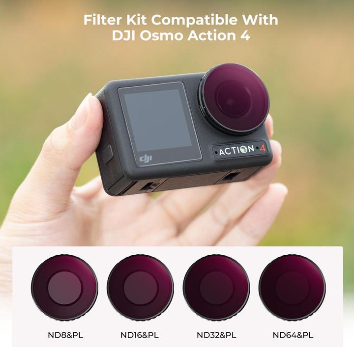 Immagine prodotto K&F Concept Kit filtri ND&PL (8/16/32/64) (Osmo Azione 4, Osmo Action 5 Pro)
