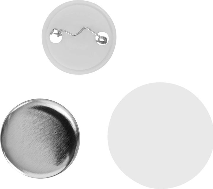 Uniprodo Buttonrohlinge 1.000 St. Ansteckbuttons Ø 32mm Buttons Rohlinge Metall Folie PET
