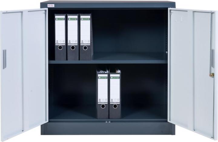 Image du produit Jet-Line Meubles de bureau Armoire de classement KIEW rouge-gris foncé 90x40x90cm Métal