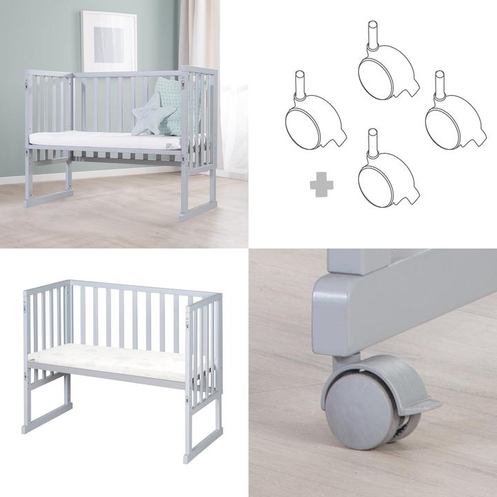 Produktbild Roba Stuben- & Beistellbett 3in1 mit Barriere + Matratze