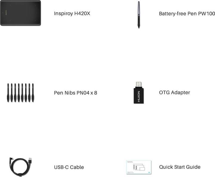 Actual product image Huion Inspiroy H420X (5080 lpi)