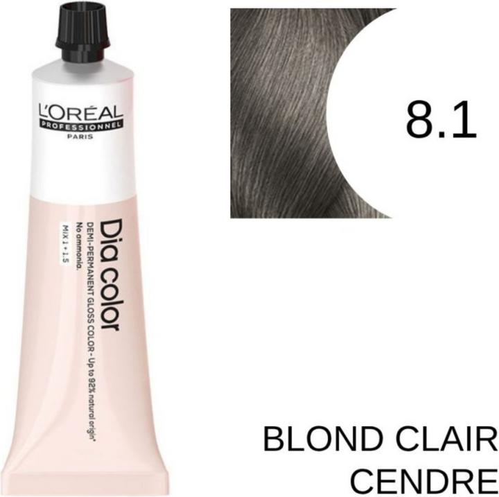 Actual product image L'Oréal Paris Loreal DIA Colour 8.1 Light Blonde Ash 60 ml (8.1 Light blond ash)