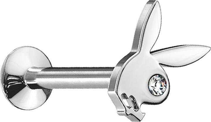Immagine prodotto Star Piercing Micro Labret filo interno argento Playboy Bunny (Ottone, Acciaio chirurgico 316L)