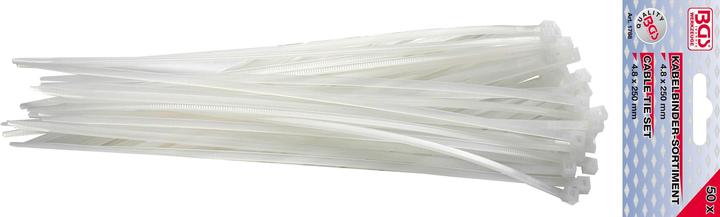 Actual product image BGS Cable Tie Set white 4.8 x 250 mm 50 pcs. (Plastic cable ties, 250 mm, 50 pcs.)