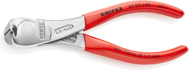 Immagine prodotto Knipex 67 03 140 Taglierina frontale con rivestimento in plastica cromata 145 mm (145 mm)