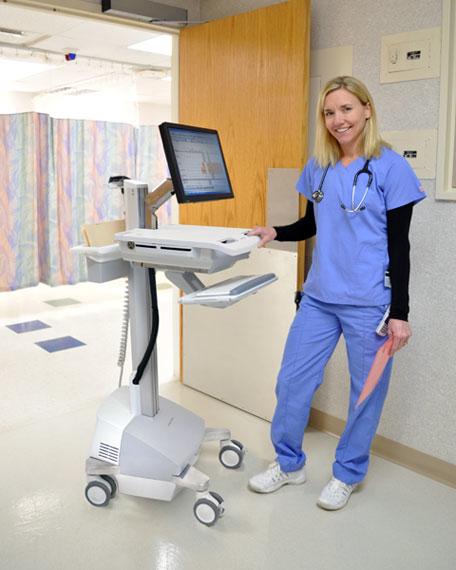 Actual product image Ergotron EMR Cart with LCD Arm, LiFe Powered - Cart for LCD Display / PC Equipment - Ku