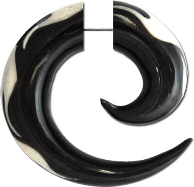 Star Piercing Fake Spirale aus Horn Flammen aus Knochen (Organisch, Mineralisch, ohne Messing)