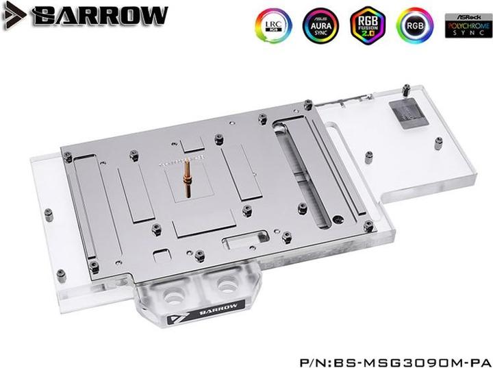 Produktbild Barrow LRC2.0 full coverage GPU Water Block for MSI RTX 3090/80 Trio Aurora RGB - Acryl