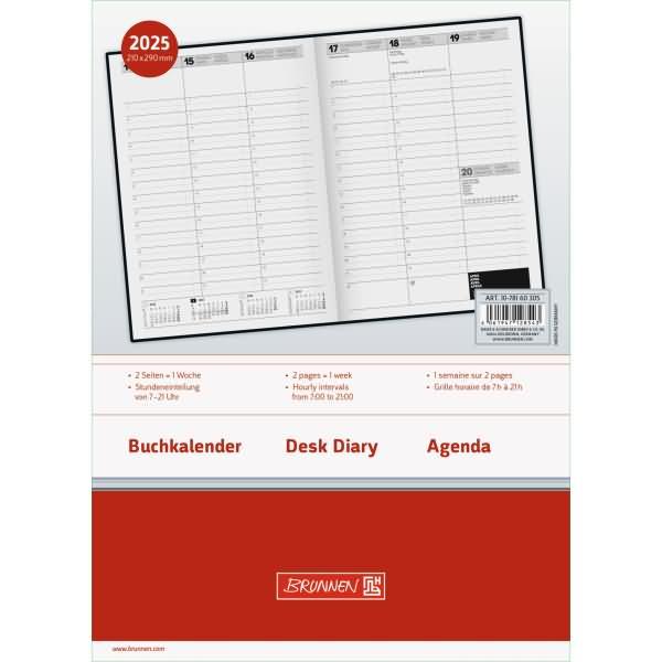 Produktbild Buchkalender 781 21x29,7cm 1 Woche/2 Seiten blau 2025 (A4, Englisch, Deutsch, Italienisch, Französisch)