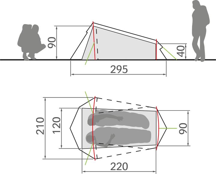 Produktbild Vaude Arco 1 (Tunnelzelt, 2.40 kg, 2 Personen)