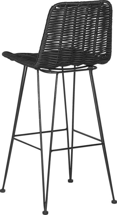 Image du produit Beliani Tabouret de bar rotin noir set de 2 CASSITA