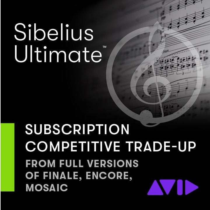 Produktbild Avid Sibelius Ultimate - Jahresabonnement Trade Up von Finale, Notion, Encore und Mosaic (12 Monate)