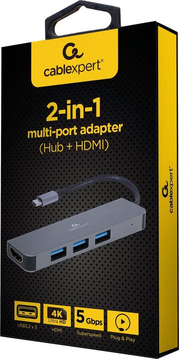 Produktbild Gembird A-CM-COMBO2-01 (USB-C, 4 Ports)