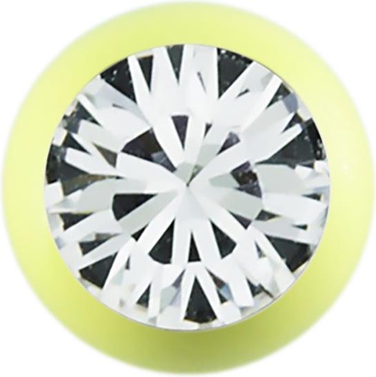 Actual product image Star Piercing Micro ball pastel yellow with Swarovski silver (Surgical steel 316L, without brass)